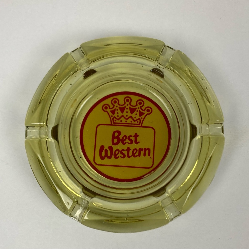 Vintage Best Western Hotel Glass Ashtray